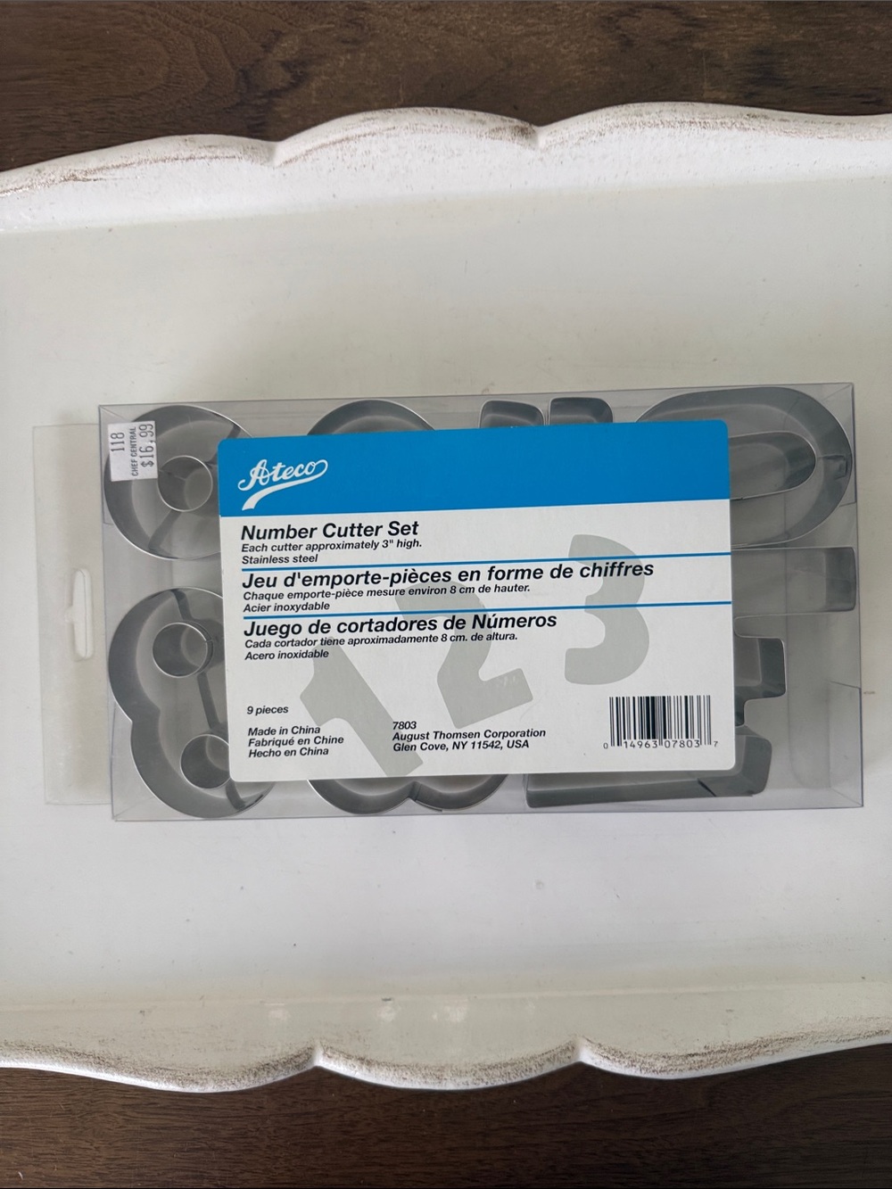 Ateco 9 Piece Stainless Steel Numbers Cookie Cutter Set - NEW